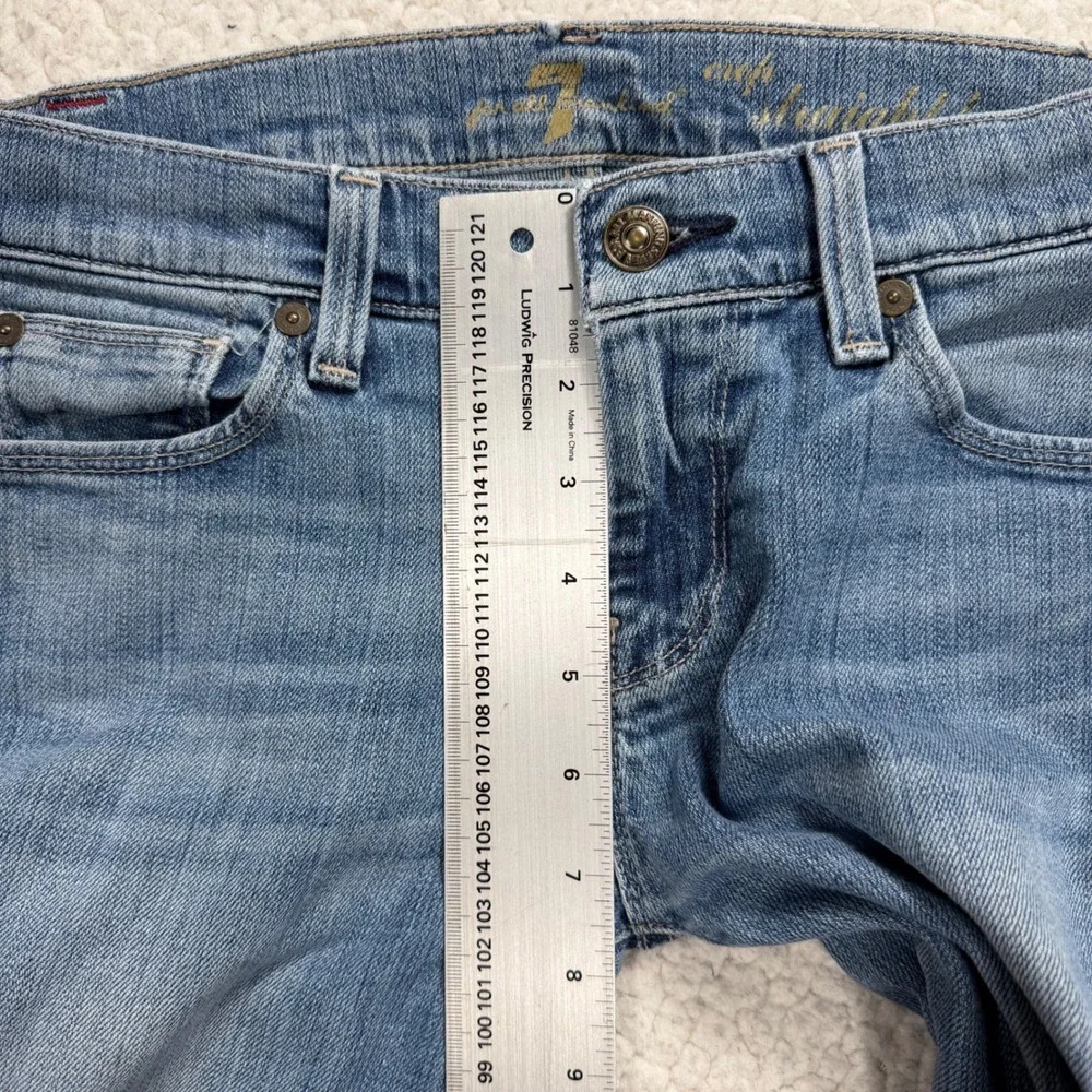 7 For All Mankind Crop Straight Jeans Womens 25 (Actual‎ 28x24) Blue Boho Casual